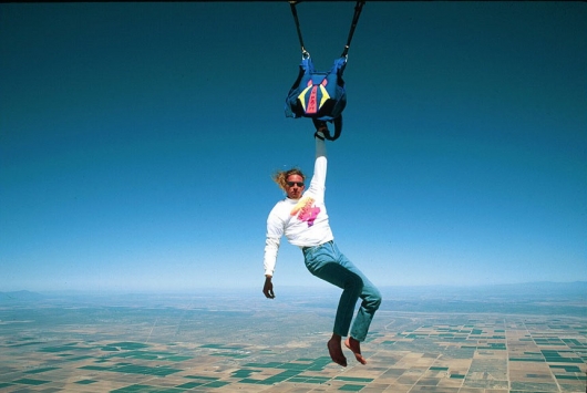 Hanging by the parachute