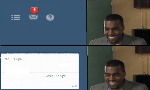 Kanye sends an email