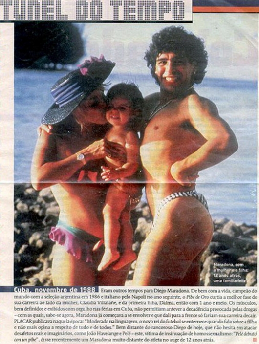 Maradona and family, 1988