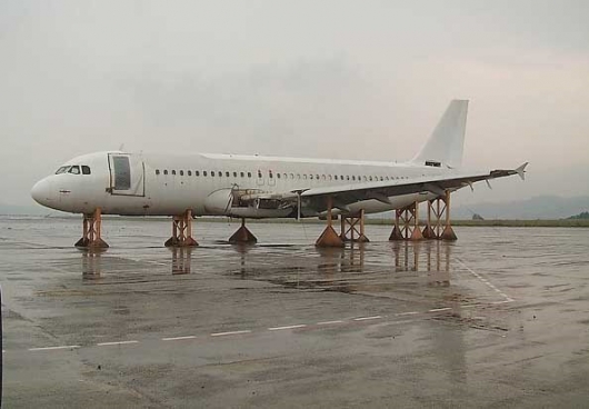 Broken down plane