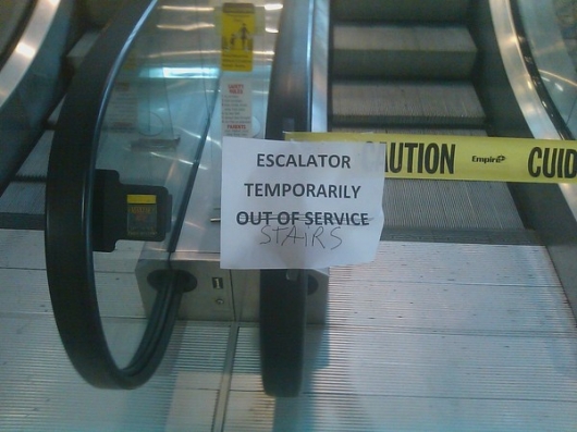Escalator temporarily stairs