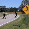 Caution: Silhouettes crossing