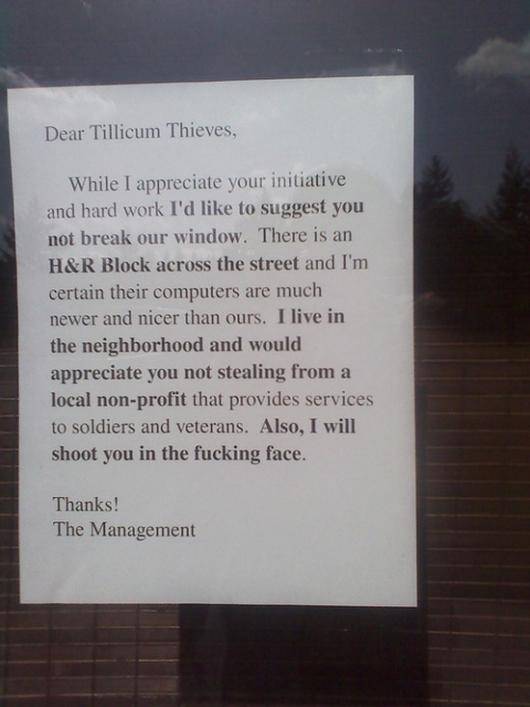 Dear thieves