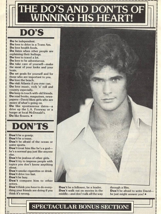 The do's and don'ts of winning David Hasselhoff's heart