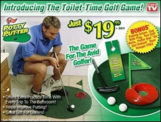 Toilet-time golf game