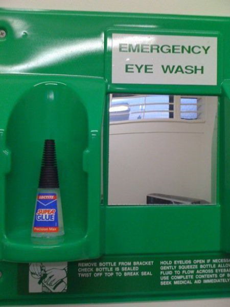 Emergency eye wash.