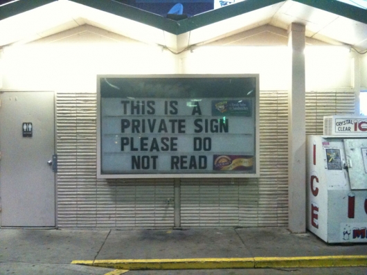 Private sign