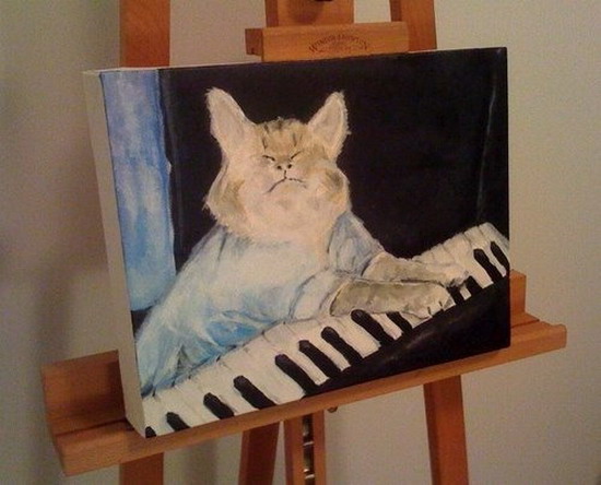 Keyboard Cat painting