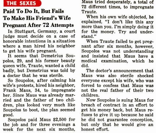 Man fails to get his friend's wife pregnant 72 times
