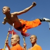 Shaolin monk on spears