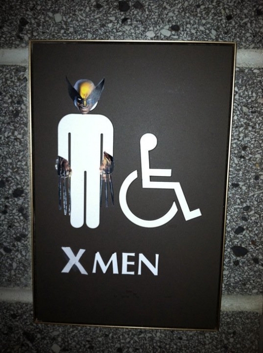 X-Men toilet sign