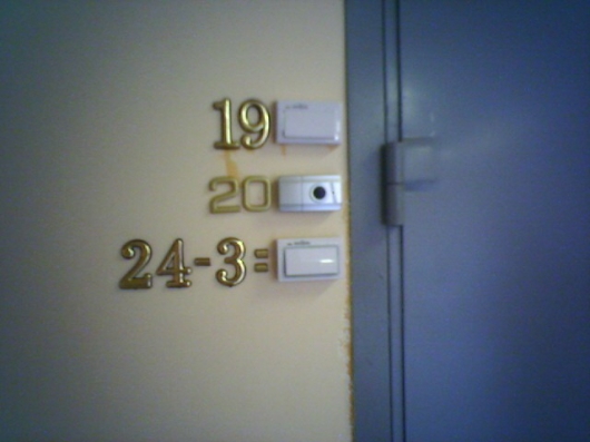 Geek apartment door number
