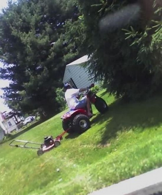 Lazy lawn mowing