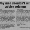 Why men shouldn't write advice columns Why men shouldn't write advice columns
