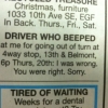 Driver who beeped Driver who beeped