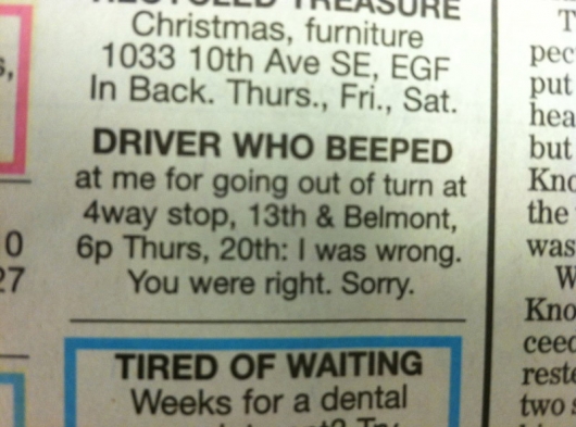 Driver who beeped