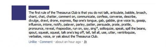 The first rule of Thesaurus Club