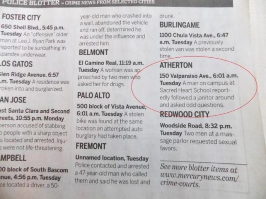 The strange things in the Atherton police blotter - Picture 4