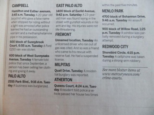 The strange things in the Atherton police blotter - Picture 5