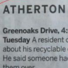 The strange things in the Atherton police blotter The strange things in the Atherton police blotter
