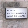 No explanations in the church No explanations in the church