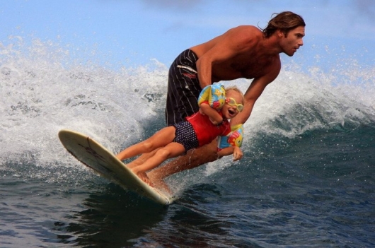 Taking the kid surfing