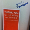 Thank you for not writing on the walls Thank you for not writing on the walls