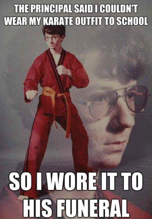Can't wear Karate outfit to school