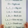 Types of ass Types of ass