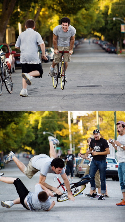 Bicyclist hits kid