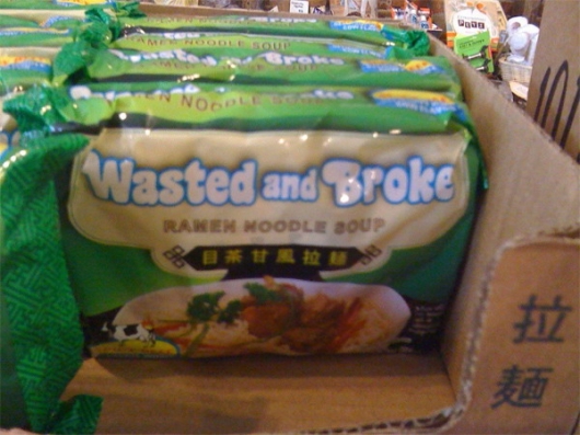 Wasted and broke noodle soup