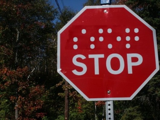 Stop sign for the blind