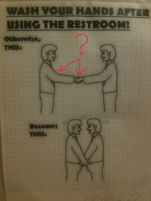 Wash your hands after using the restroom