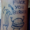 Hot-dog vs burger tattoo Hot-dog vs burger tattoo