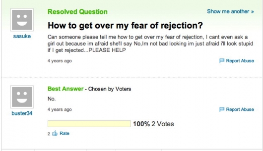 Overcoming fear of rejection
