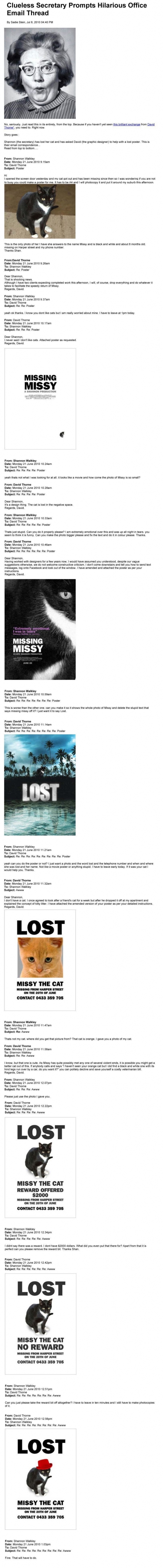 Clueless secretary prompts hilarious office email thread