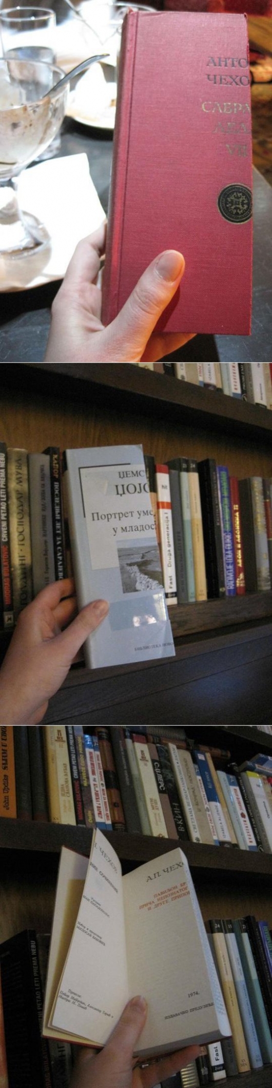 Just for the looks: half-books on a shelf