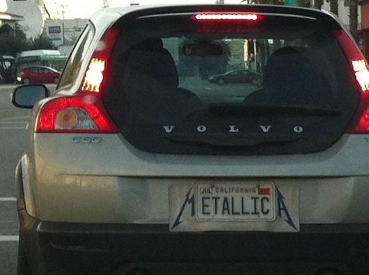 Metallica license plate