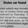 Stolen car found Stolen car found