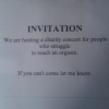 Charity concert invitation