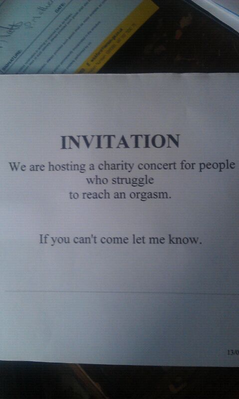 Charity concert invitation