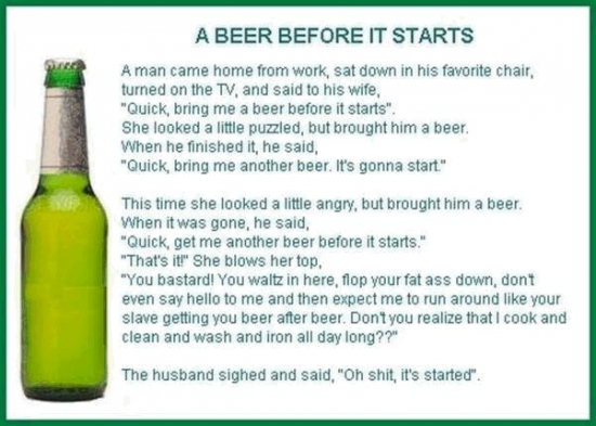 A beer before it tarts