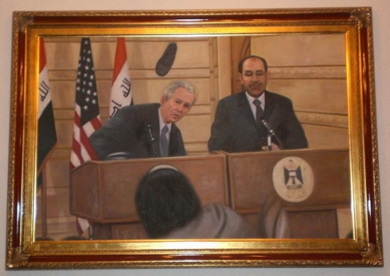 Bush shoe throwing painting