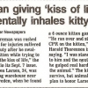 Fireman inhales kitty