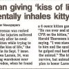 Fireman inhales kitty Fireman inhales kitty
