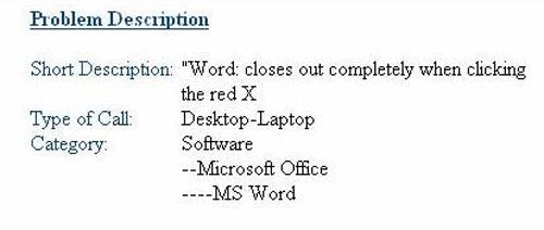 Microsoft Word problem