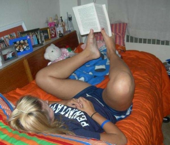 Reading pose