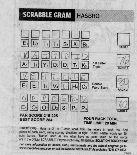 Scrabble gram