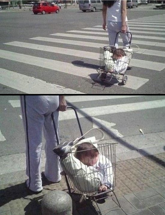 Taking the baby for a walk