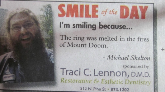 I'm smiling because...